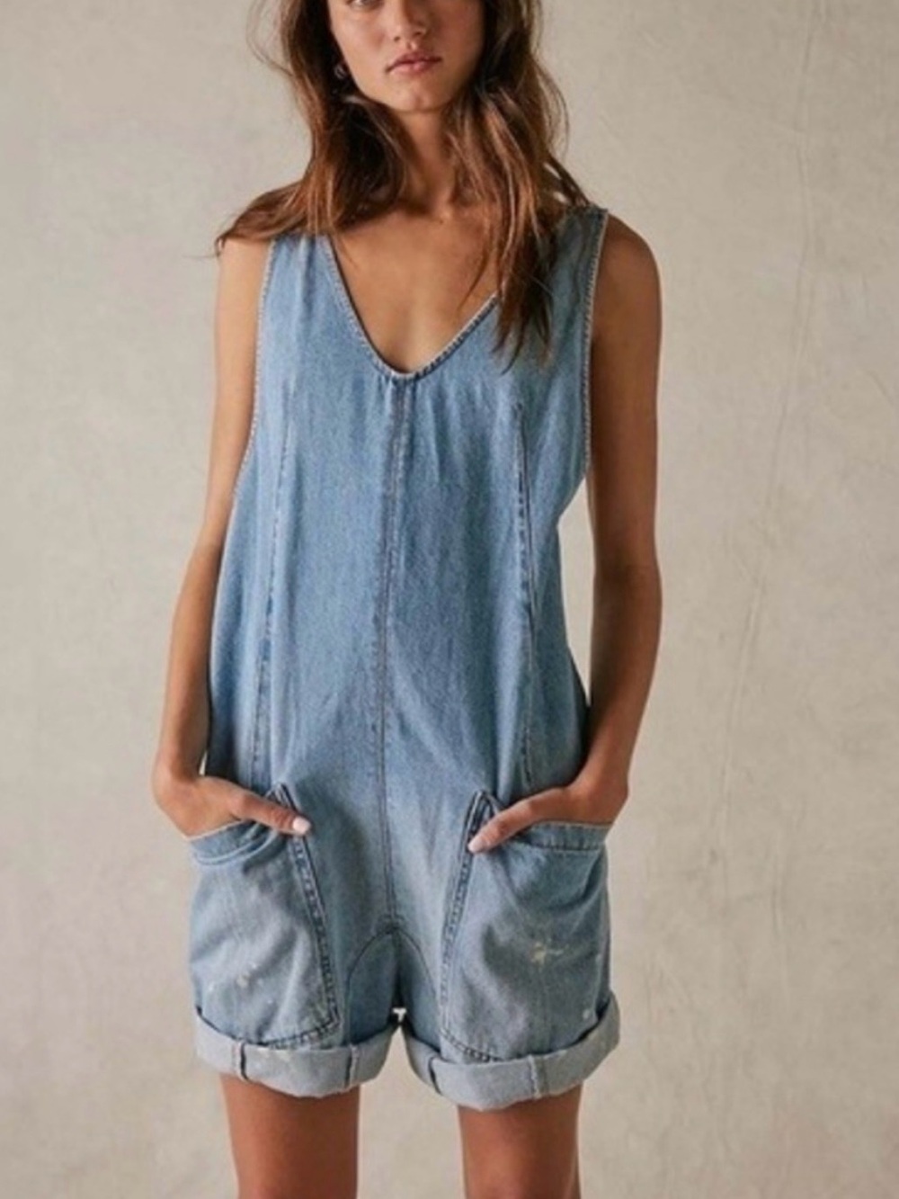 NEW WE THE FREE x Free People High Roller Shortalls in Bright Eyes NWT🌷 - Picture 4 of 4